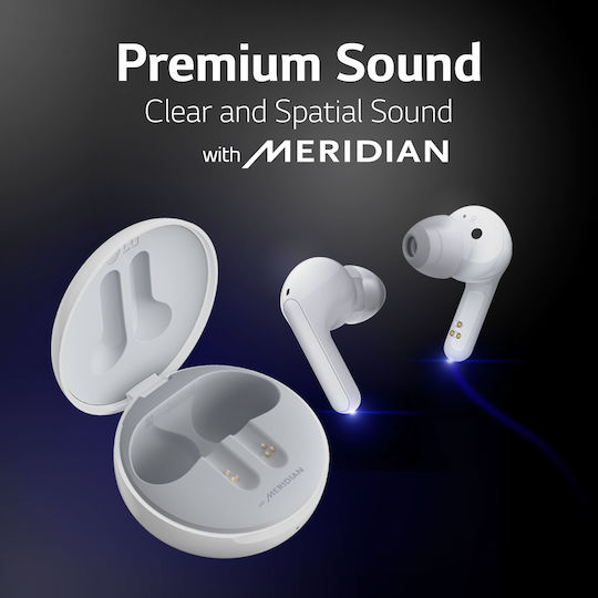 LG FN6 In-ear Bluetooth Handsfree Ακουστικά με Αντοχή στον Ιδρώτα και Θήκη Φόρτισης Λευκά