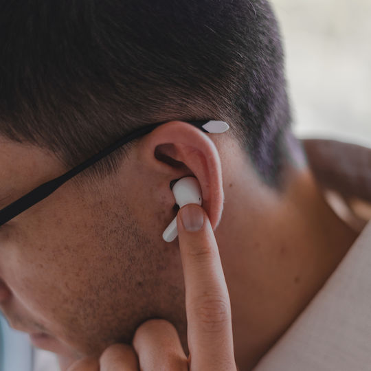 LG FN6 In-ear Bluetooth Handsfree Ακουστικά με Αντοχή στον Ιδρώτα και Θήκη Φόρτισης Λευκά