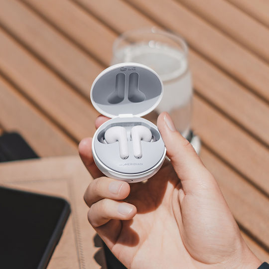 LG FN6 In-ear Bluetooth Handsfree Ακουστικά με Αντοχή στον Ιδρώτα και Θήκη Φόρτισης Λευκά