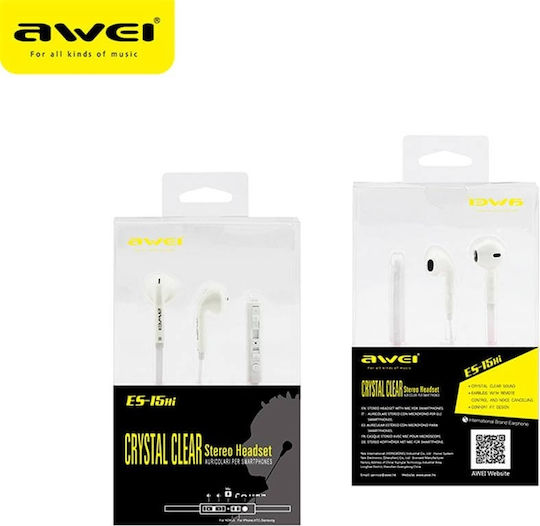 Awei ES-15hi In-ear Handsfree Headphones with Connector 3.5mm White