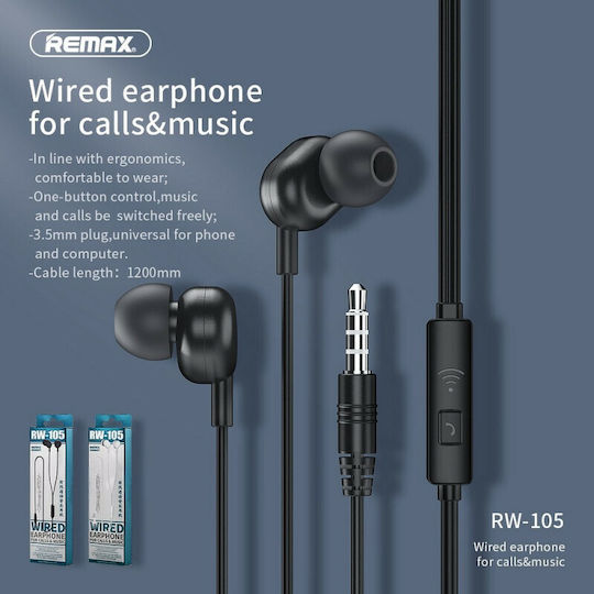 Remax RW-105 Безжични Стерео с жак 3.5mm Черен