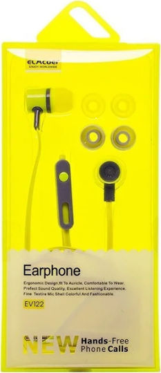 EV 122 In-ear Handsfree Ακουστικά με Βύσμα 3.5mm Κίτρινο