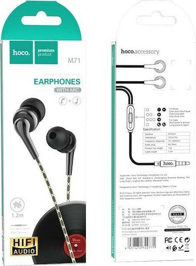 Hoco M71 In-ear Handsfree with 3.5mm Connector Black
