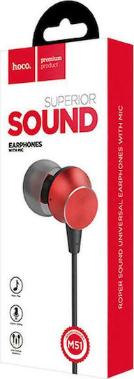 Hoco M51 Proper In-Ear Freihändig Kopfhörer mit Stecker 3.5mm Rot