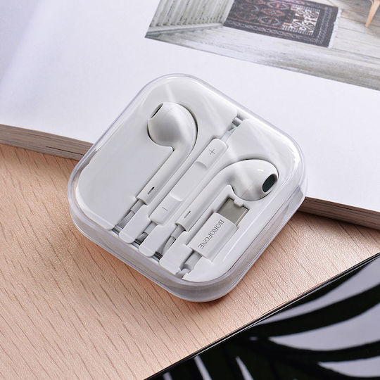 Borofone BM27 Earbuds Handsfree με Βύσμα USB-C Λευκό