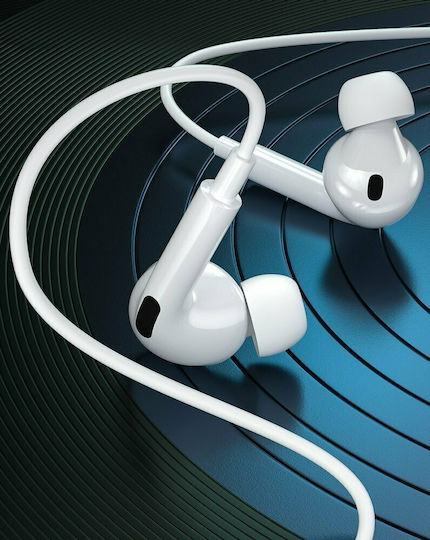 WK Y31 Type-C In-ear Handsfree με Βύσμα USB-C Λευκό