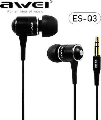 Awei Q3i In-ear Handsfree με Βύσμα 3.5mm Μαύρο