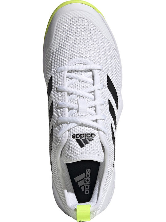 adidas Court Control Bărbați Pantofi Tenis Toate instanțele Cloud White / Core Black / Solar Yellow