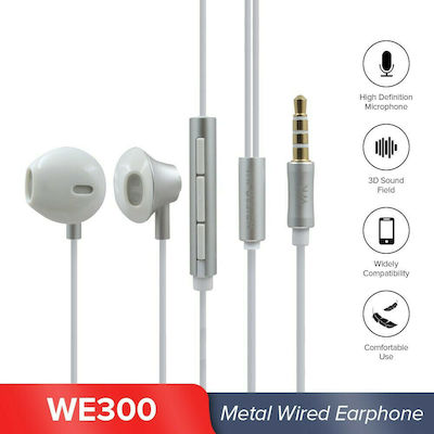 WK WE300 In-ear Handsfree with 3.5mm Connector Silver