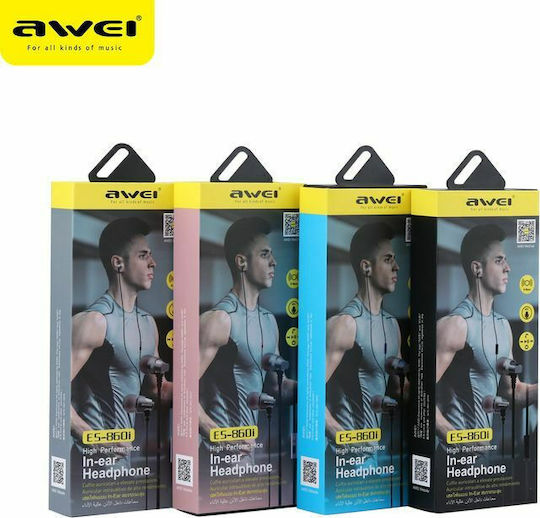 Awei ES-860i În ureche Handsfree cu două căști cu mufă 3.5mm Argintiu