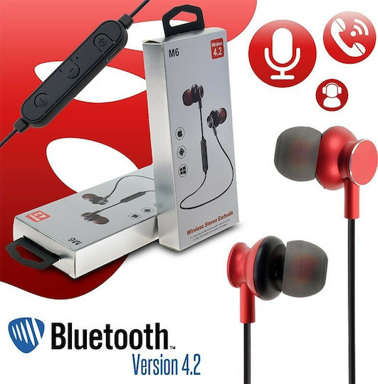 M6 In-ear Handsfree with 3.5mm Connector Red