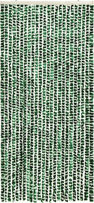 vidaXL Κουρτίνα Πόρτας από Ύφασμα Πράσινο-Λευκό 100x220cm 325447