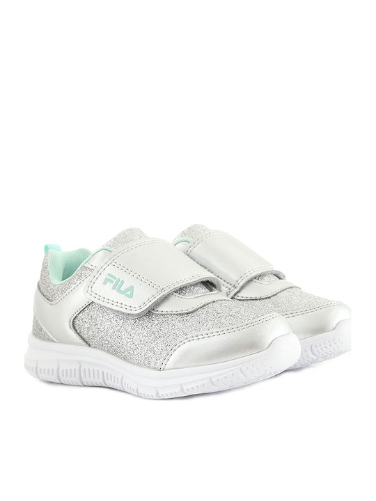Glitter Αθλητικά Παιδικά Παπούτσια Running με Σκρατς Ασημί