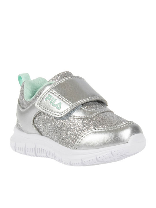 Glitter Αθλητικά Παιδικά Παπούτσια Running με Σκρατς Ασημί