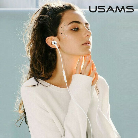 Usams EP-41 Безжични Стерео с жак Lightning Бял