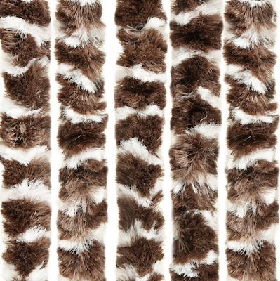 vidaXL Fabric Door Curtain Brown-White 100x220cm 325453