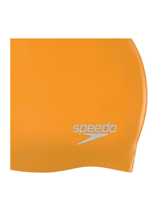 Speedo Plain Moulded Σκουφάκι Κολύμβησης Ενηλίκων από Σιλικόνη Πορτοκαλί