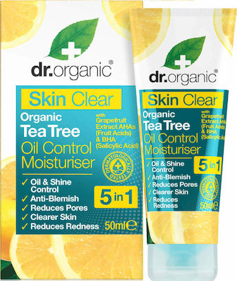 Dr.Organic Tea Tree Blemishes , Redness & Acne 24h Cream Suitable for Oily Skin 50ml