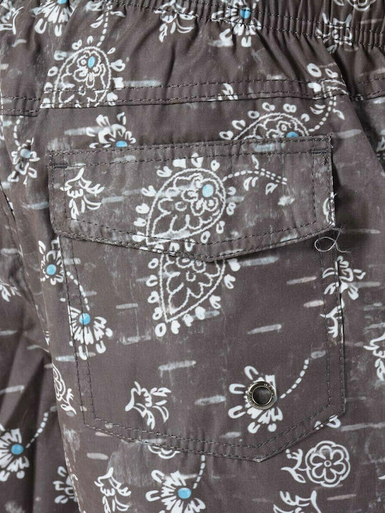 Ανδρικό Μαγιό Σορτς Γκρι Floral 181.EM502.71-BLACK