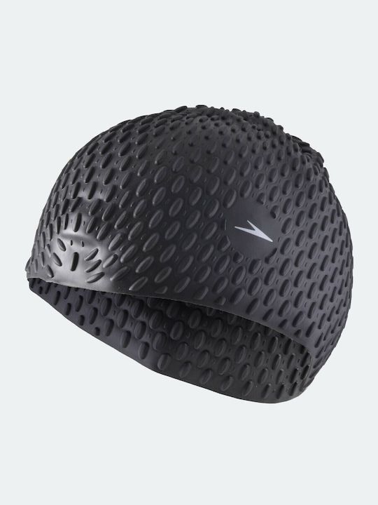Speedo Bubble Silicone Adults Swimming Cap Black
