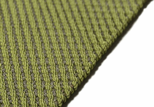 Tapicap Diagonio Handmade Rug Outdoor Rectangular with Fringes Green - Beige