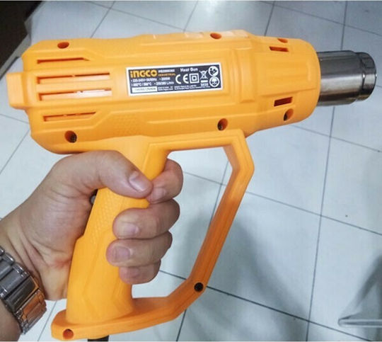 Ingco HG2000385 Πιστόλι Θερμού Αέρα 2000W με Ρύθμιση Θερμοκρασίας εως και 560°C