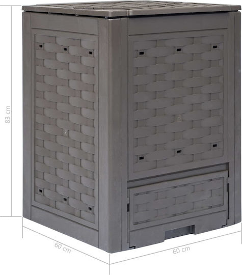 278918 Plastic Composter închis 900lt 60x60x83cm 3pcs