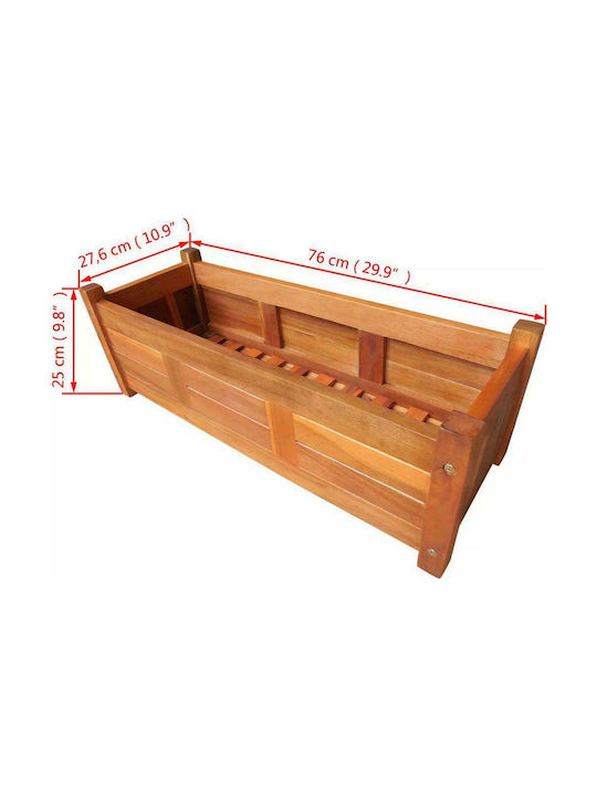 vidaXL Planter Box Lemn Maro 76x27.6x25cm.