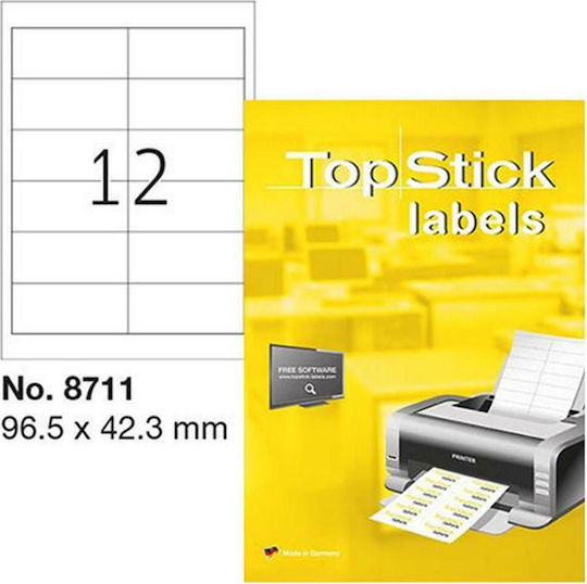 Topstick 1200 Αυτοκόλλητες Ετικέτες Α4 Ορθογώνιες 96.5x42.3mm