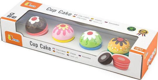 Viga Toys Wooden Cup Cake from Wood for 2+ Years 4 pcs