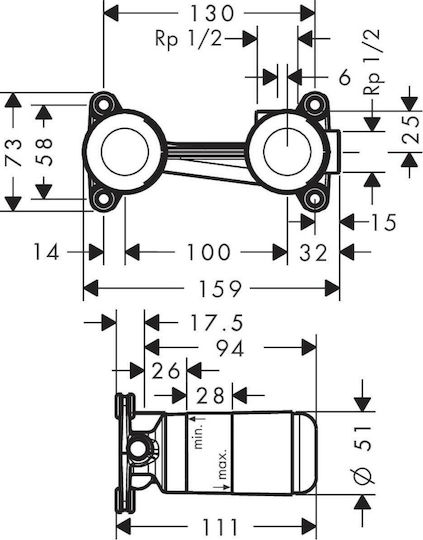 Hansgrohe Μηχανισμός Μπαταρίας 13622180