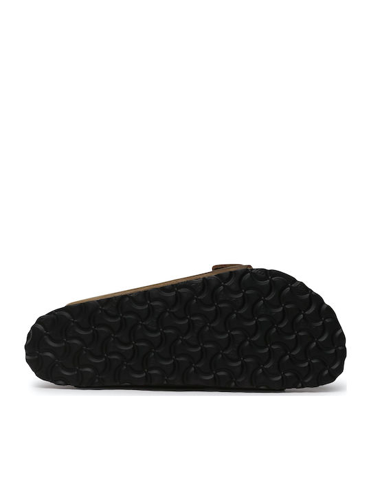 Arizona Soft Footbed Oiled Leather Leder Herrensandalen Faded Khaki Regelmäßig Passform