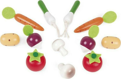 Janod Fruits & Vegetables Toy Ξύλινο Καφασάκι με 12 Λαχανικά made of Wood for 3+ Years Old J05611