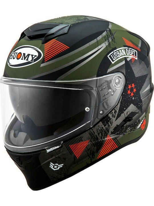 Suomy Stellar Full Face Helmet with Sun Visor ECE 22.05 1500gr Wrench Matt Green-Grey KSST0011