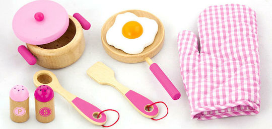 Viga Toys Cooking Tool Set - Pink από Ξύλο για 3+ Ετών 9τμχ