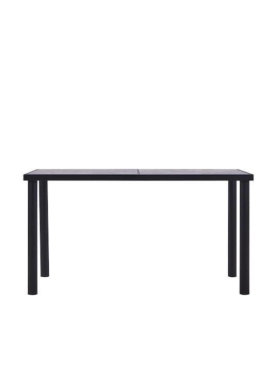 Table Kitchen Wooden with Metal Frame Black 140x70x75cm