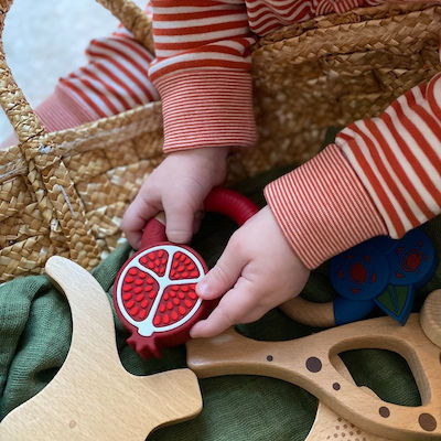 Nibbling Pomegranate Teething Ring made of Silicone for 3 m+ 1pcs BR74825