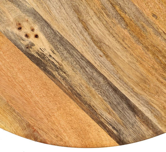 Round Bar Table Made of Solid Wood & Black Metal 60x60x76cm