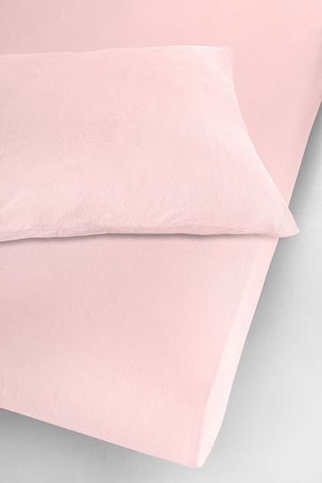 La Luna Bettlaken für Einzelbett mit Gummiband 100x200+30cm. Jersey Rosa