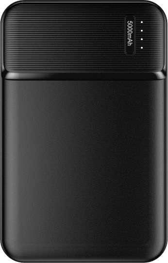 Maxlife MXPB-01 Power Bank 5000mAh με 2 Θύρες USB-A και Θύρα USB-C Μαύρο