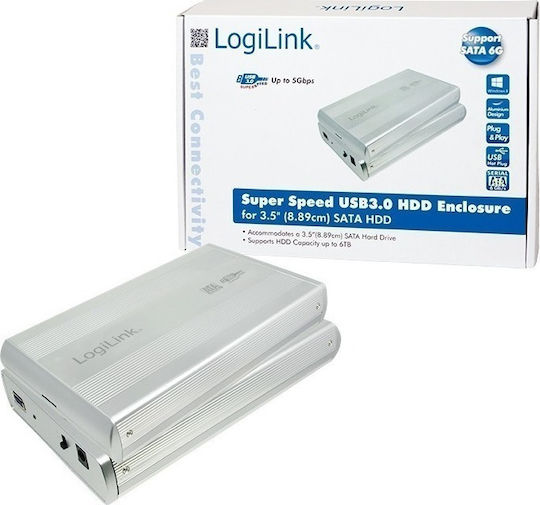 LogiLink Case for Hard Drive 3.5" SATA III with Connection USB 3.0 White