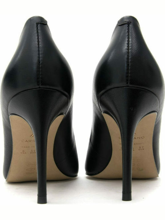 Leder Pumps mit Stiletto-Absatz Schwarz