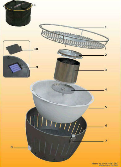 LotusGrill G435 XL Ανοξείδωτη Φορητή Ψησταριά Κάρβουνου 40.5x40.5εκ.