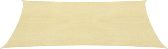 vidaXL Platz Sonnensegel Beige Mit Hoop 6x6m 160gr/m² hergestellt aus HDPE 160 g/m²