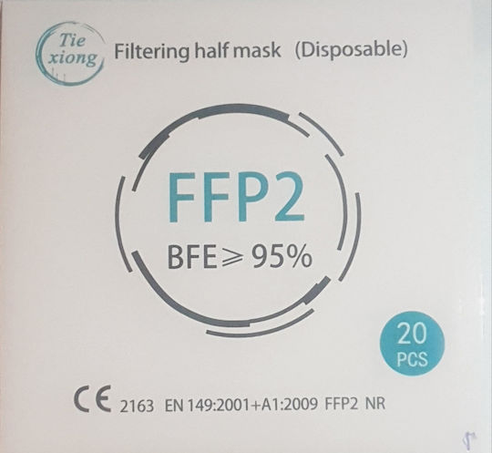 Tiexiong FFP2 Civil Protective Mask BFE >95% Μαύρο 1τμχ