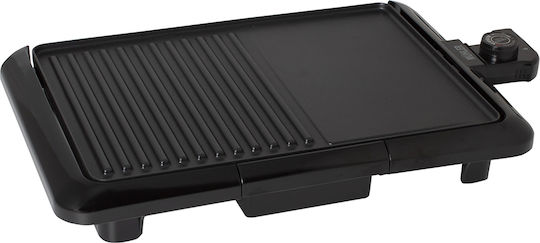Muhler Tabletop Electric Grill Smooth and Ribbed Plate 2000W with Adjustable Thermostat 36cmx25cmcm