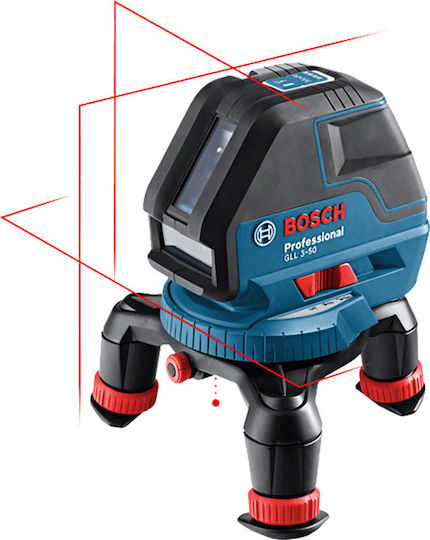 Bosch GLL 3-50 Самонивелиращо Линейно Лазерен нивелир Червен лъч 1.5V с Работен обхват 10м