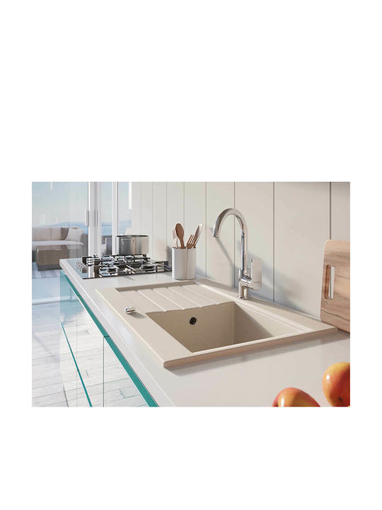 Ferro Algeo Square Kitchen Faucet Counter Silver