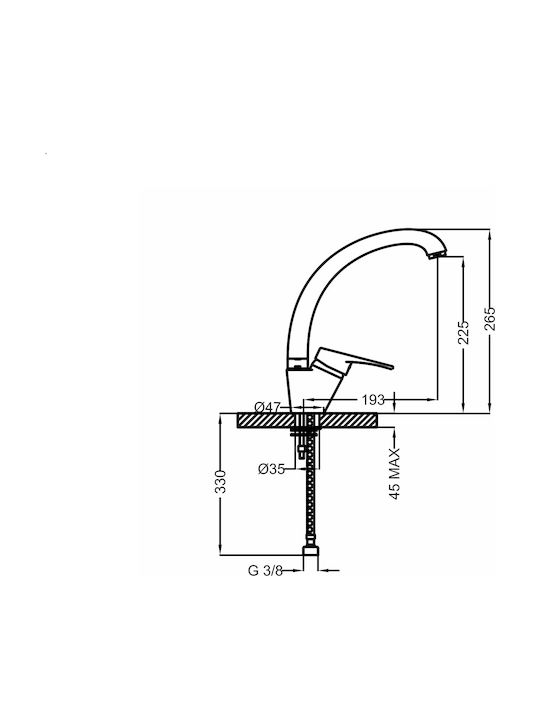 Wtsgroup Kristal Tall Kitchen Faucet Counter Chrome