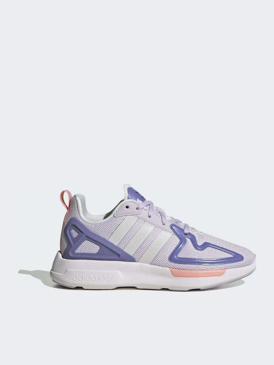 ZX 2K Flux J Αθλητικά Παιδικά Παπούτσια Running με Κορδόνια Purple Tint / Cloud White / Joy Purple